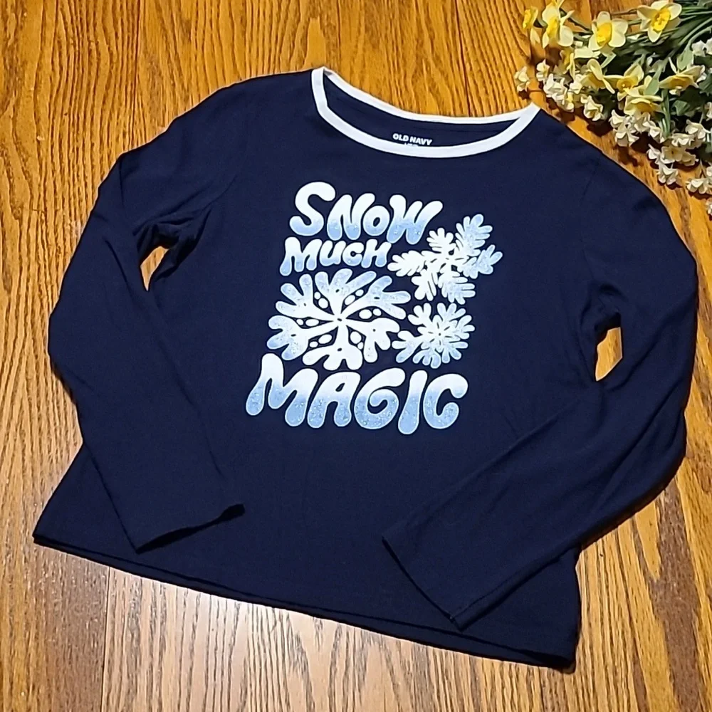 Old Navy SNOW MUCH MAGIC Shirt  - Girls Large